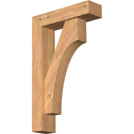 Ekena Millwork Westlake Block Smooth Bracket w/ Offset Brace, Western Red Cedar, 5 1/2"W x 20"D x 32"H BKT0604X20X32WTL05SWR
